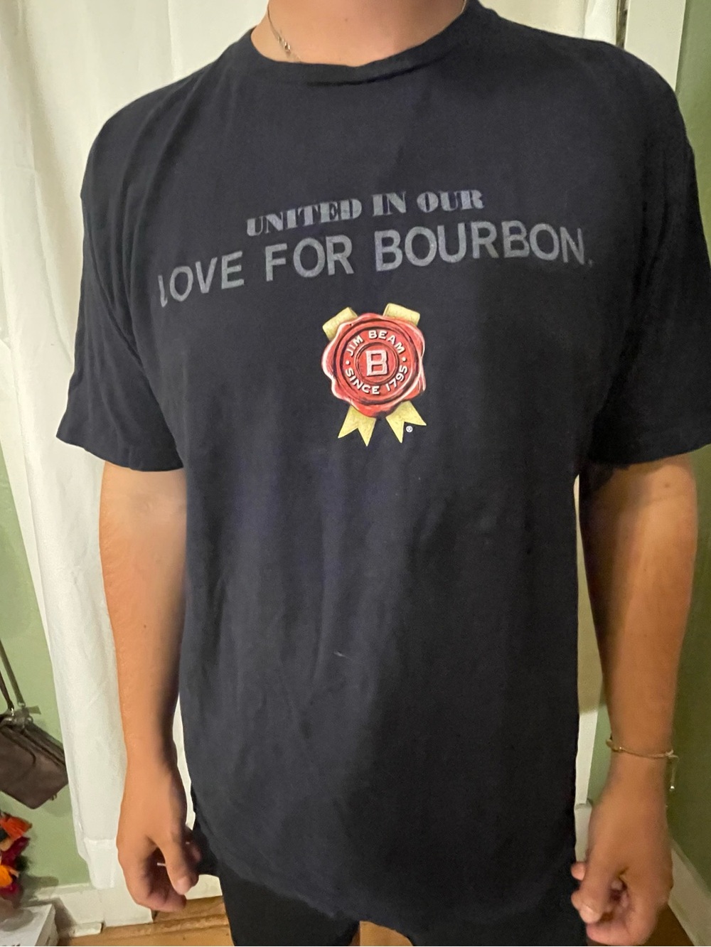 JIM BEAM Whiskey Black T-shirt men’s size XL